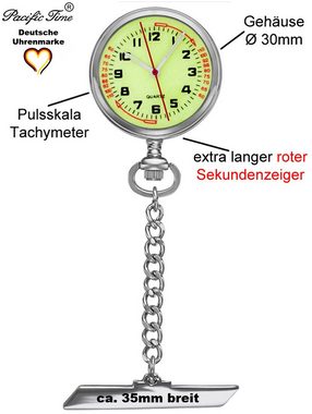 Pacific Time Krankenpflegeuhr Damen Schwesternuhr mit Anstecknadel nachtleuchtendes Ziffernblatt, Gratis Versand