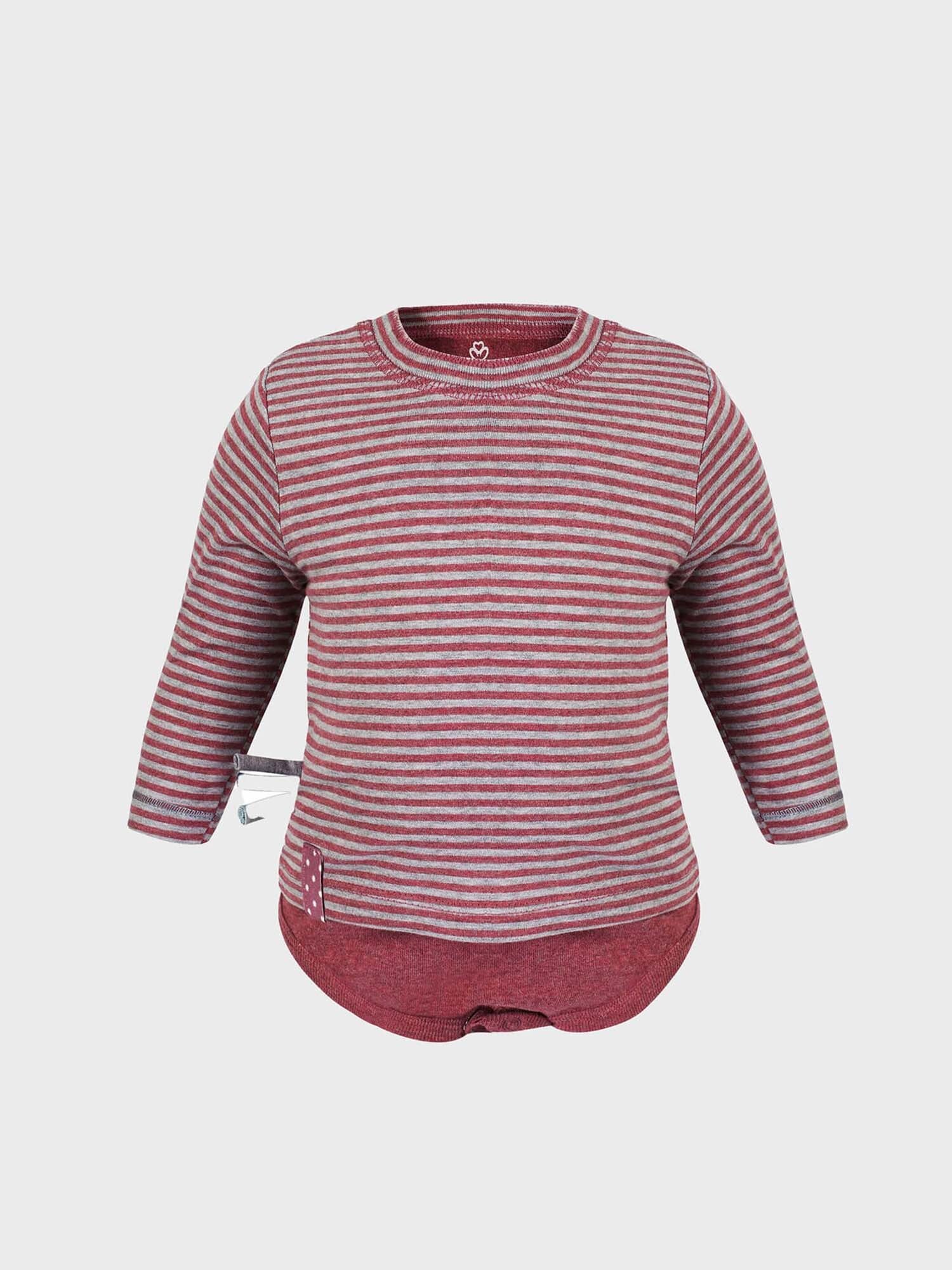 OrganicEra Shirtbody Langarm-Bodyshirt aus Bio-Baumwolle, gestreift (1-tlg)