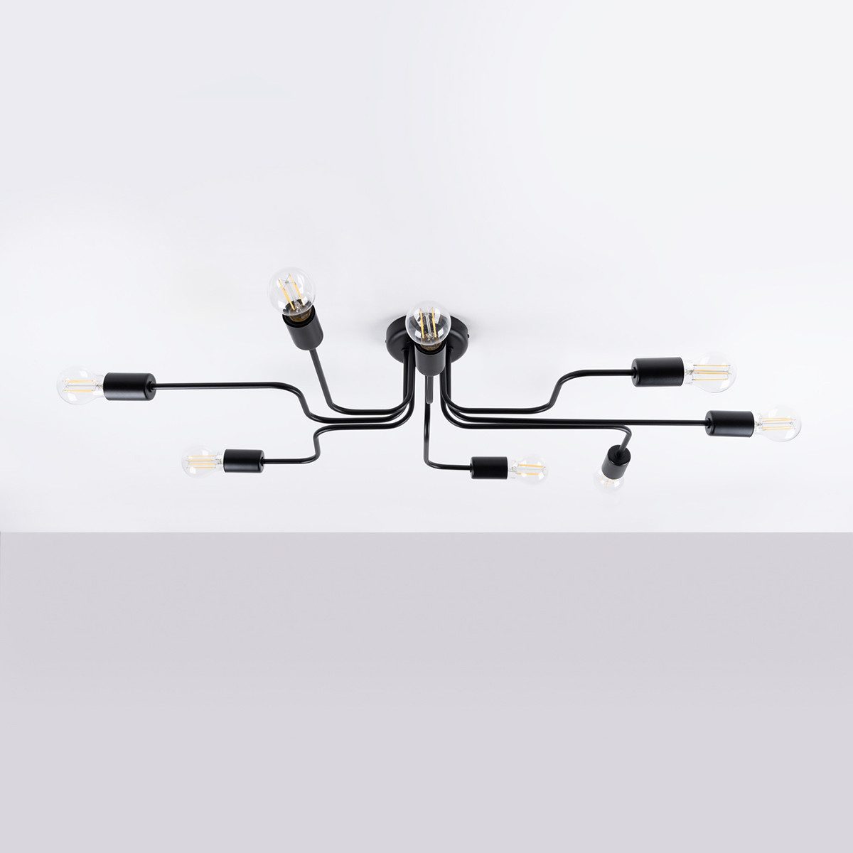SOLLUX lighting Kronleuchter Kronleuchter Vector 8 Schwarz, Nicht enthalten
