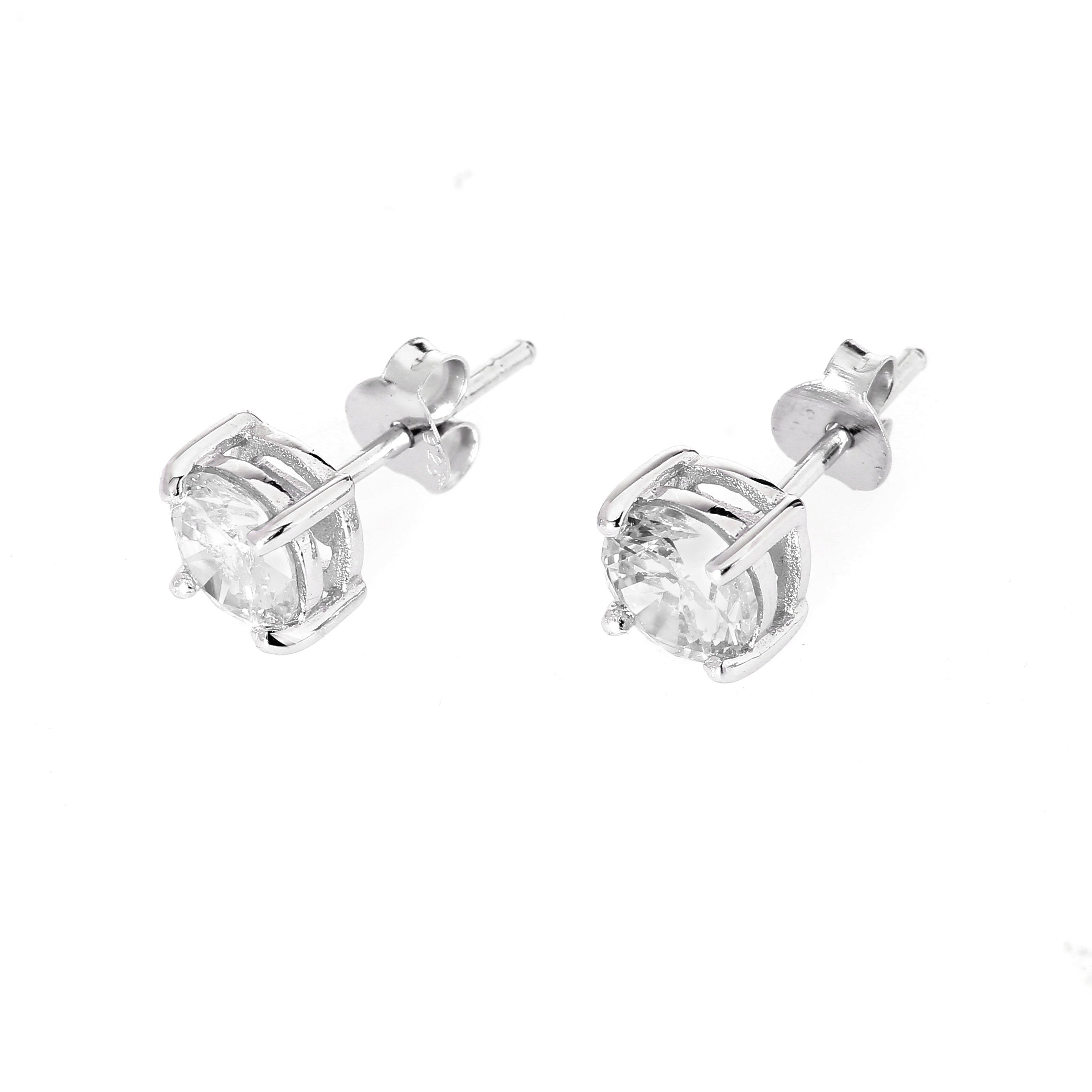 rhodiniert Zirkonia Premium Schmuck 925 Silber Karisma Rund Diamant Paar Ohrstecker