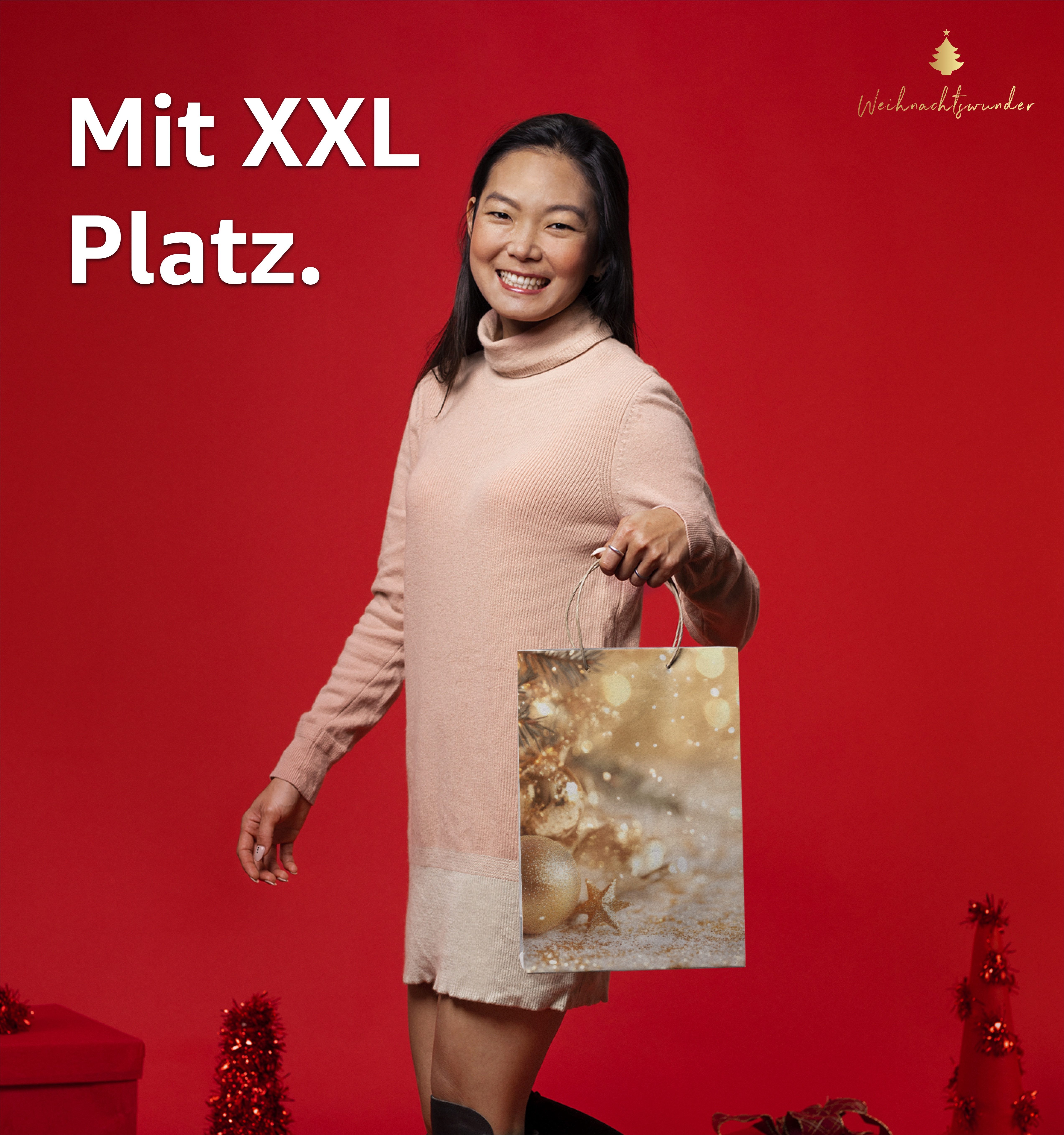 TK Gruppe Geschenkbox 12x XXL Geschenktaschen Weihnachten - Geschenktüten ca. 23 x 17 cm (Packung, 12x Weihnachtstaschen), Fester Boden