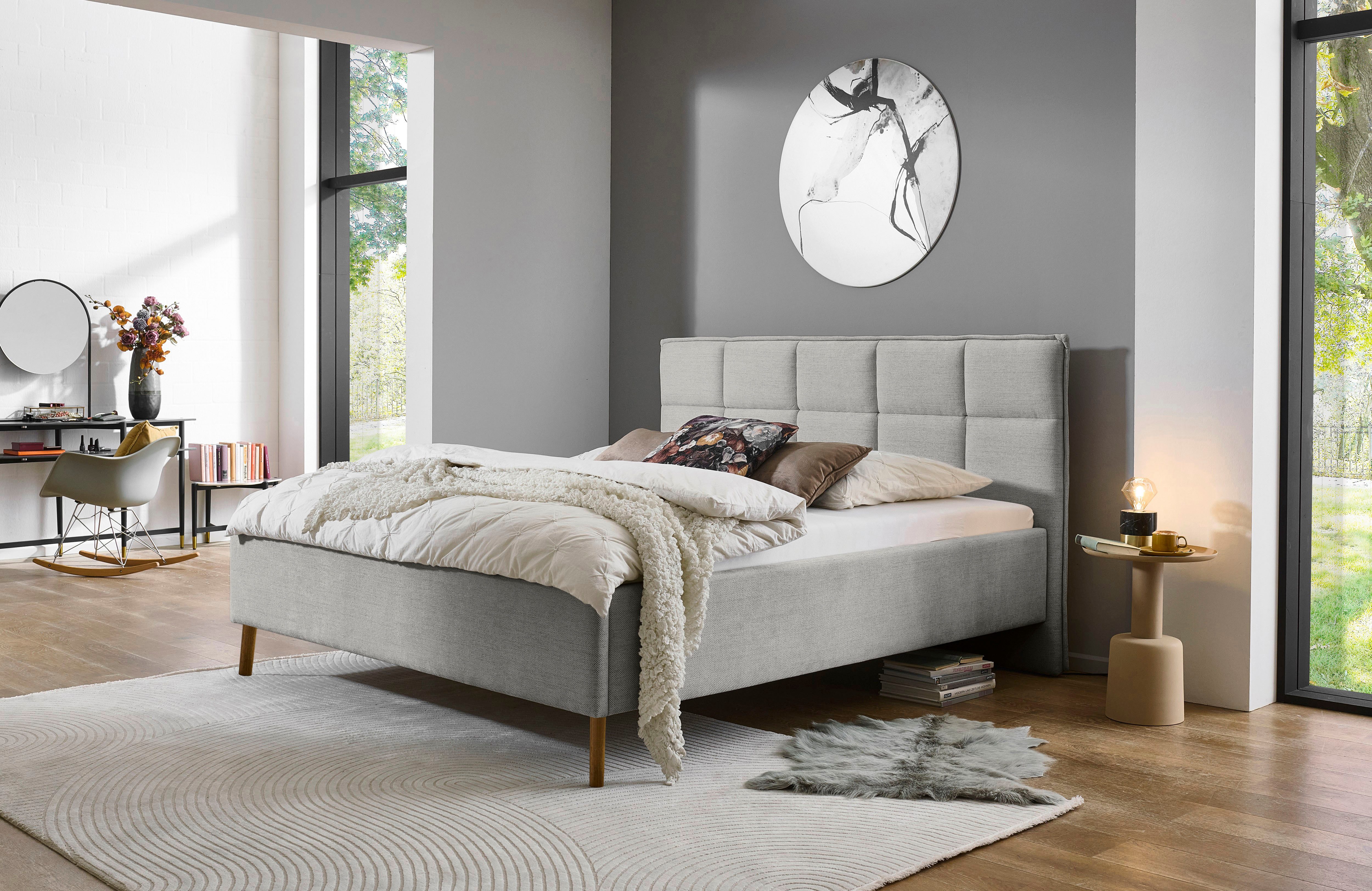 meise.möbel Polsterbett Paulo wahlweise mit Bettkasten, erhältlich in den Breiten 160 & 180cm, wahlweise mit Holz- oder Metallfuß