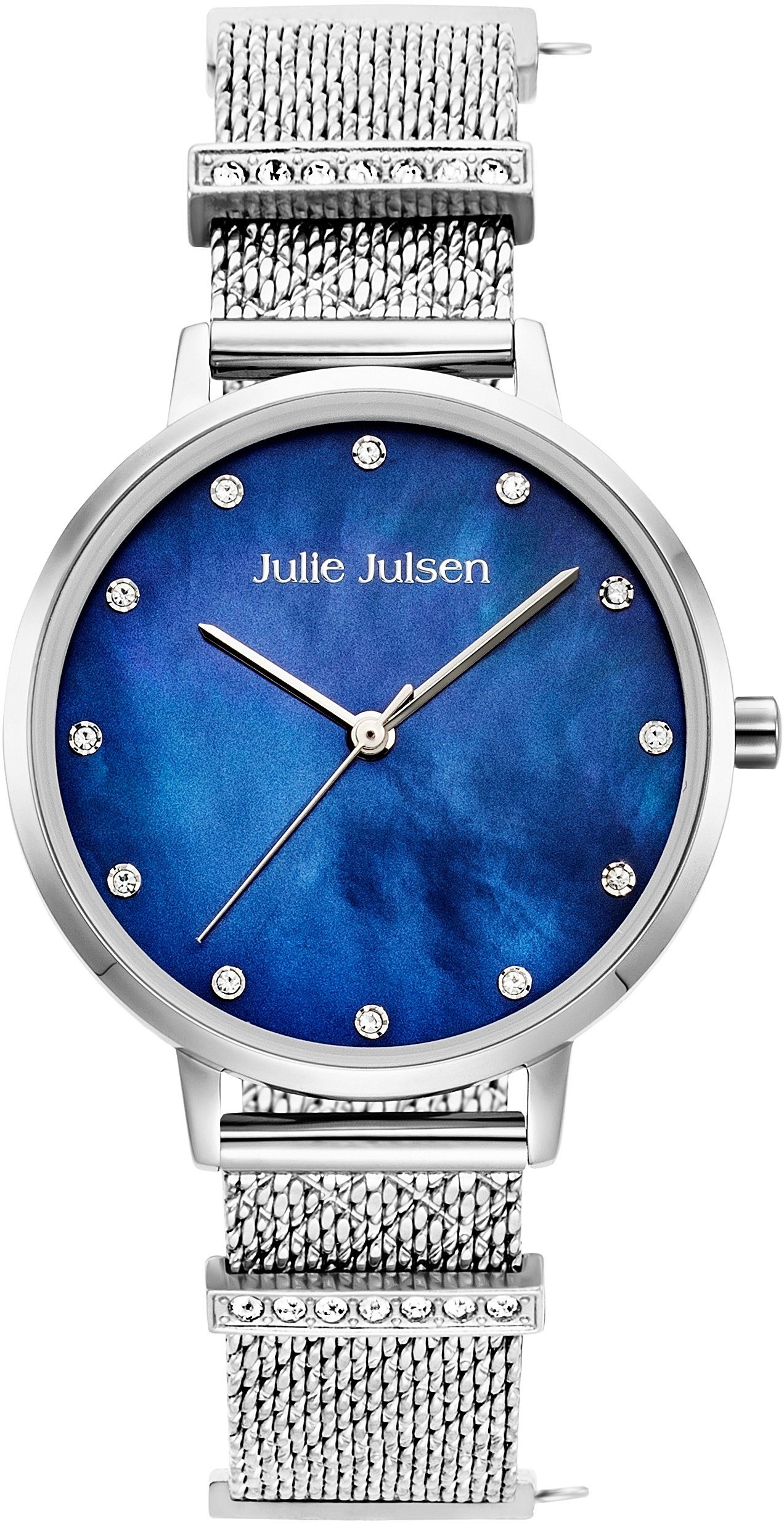 SILVER Quarzuhr Zirkonia CHARMING BLUE, Julie JJW1231SME-34-2, Julsen Charminguhr,