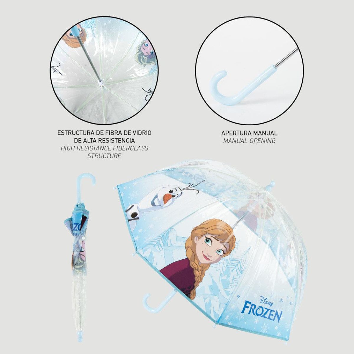 Disney Frozen Stockregenschirm Kinderschirm Ø 45 cm leicht für Regentage – Bild 5 von 5