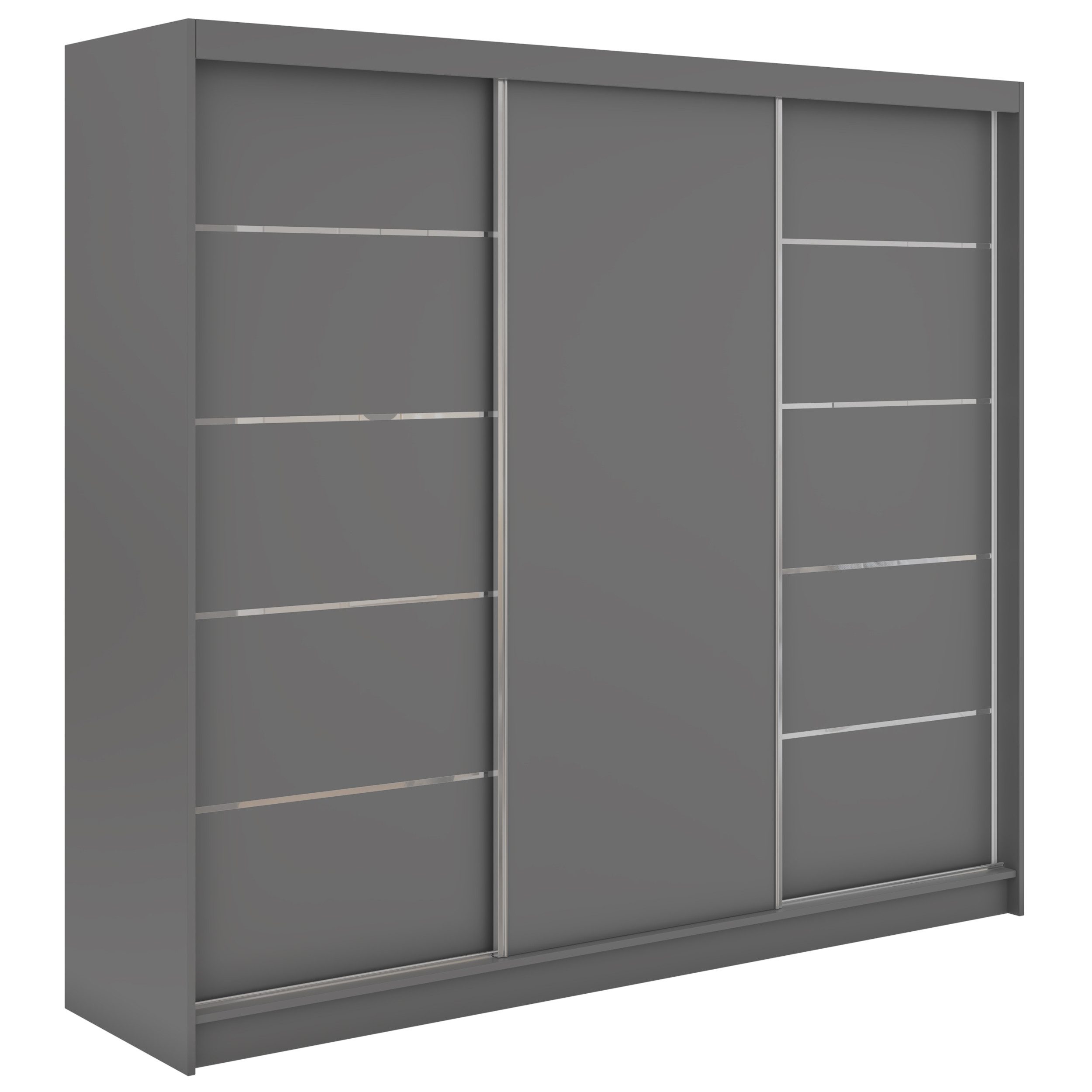 MKS MÖBEL Schiebetürenschrank MACEDONIA 240 (Set, Wäscheschrank, mit Einlegeböden) Schwebetürenschrank 240 cm, Platzsparend, optional Schubladen – Bild 2 von 5