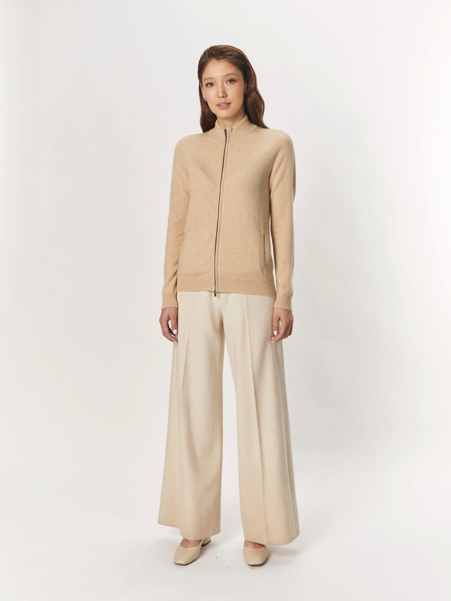 GOBI Cashmere Strickjacke Naturfarbe Kaschmirstrickjacke mit günstig online kaufen