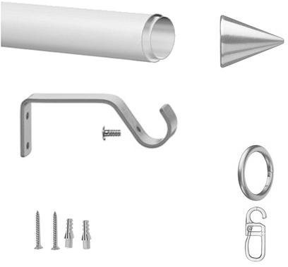 Gardinenstange Kegel, indeko, Ø 13 mm, 1-läufig, ausziehbar, verschraubt,  Stahl, stufenlos verstellbare Teleskopstange