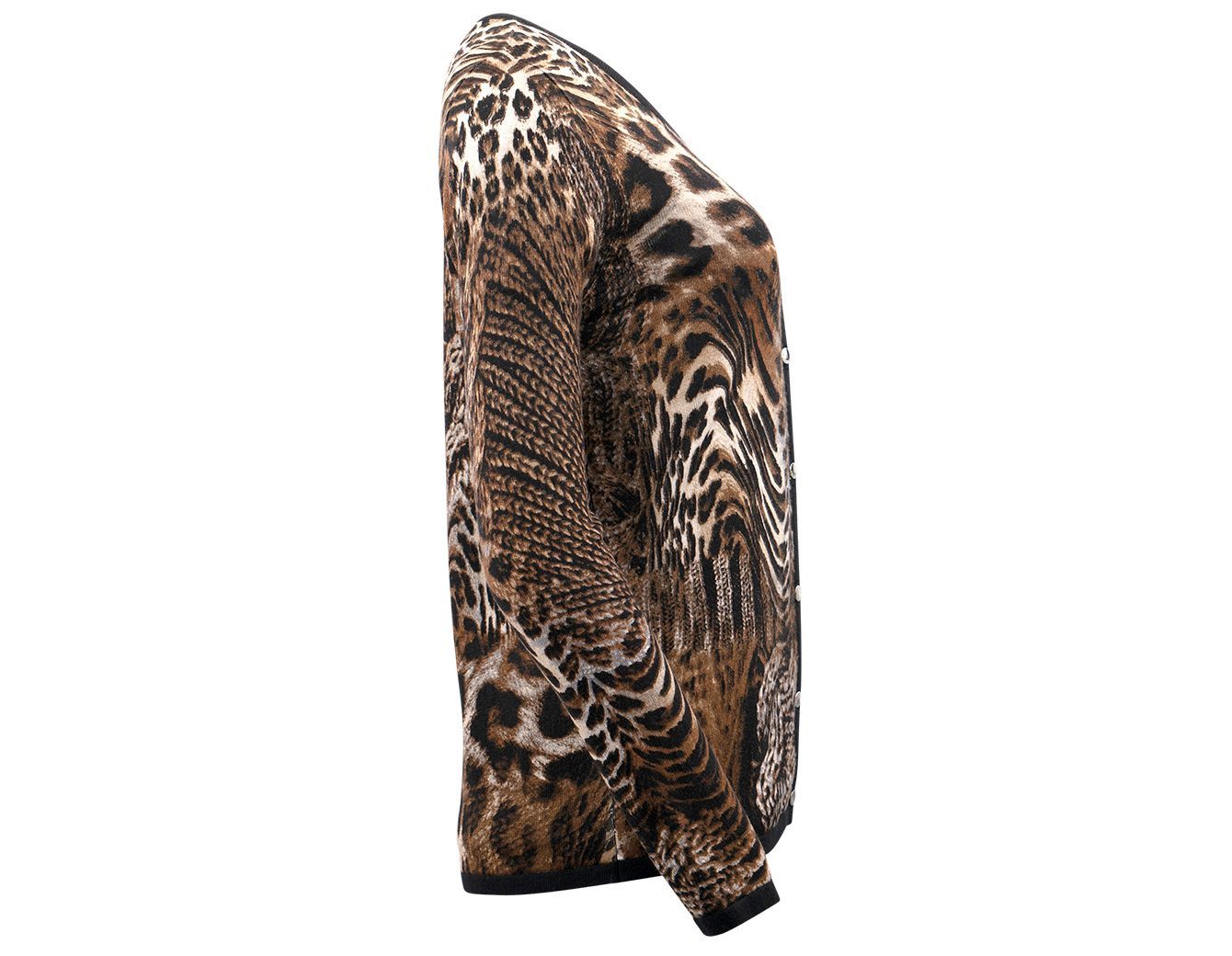 Passioni 2-in-1-Strickjacke Twinset in Animal-Strick-Optik – Bild 3 von 5