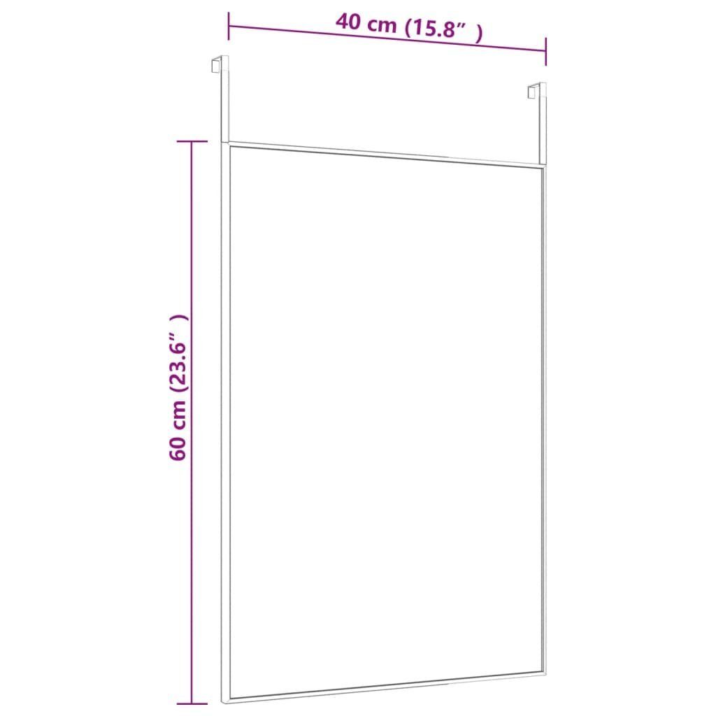 40x60 (1-St) Schwarz vidaXL und cm Schwarz | Schwarz Glas Türspiegel Spiegel Aluminium