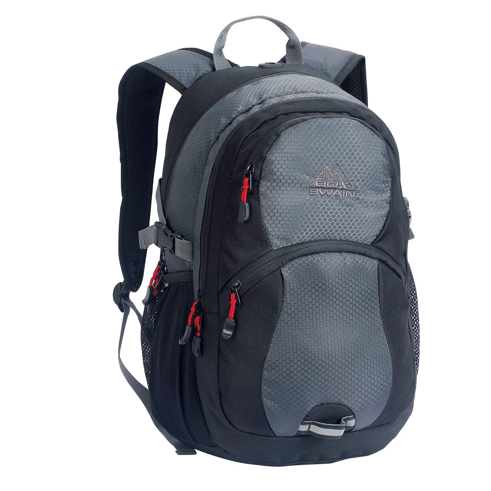 Cox Swain Notebookrucksack Sportlich Leichter DISTRICT Schulrucksack Gepolstert (1-tlg., Strapazierfähig mit Ergonomischem Rückenteil), Bis 15,4" Notebook Waben Design