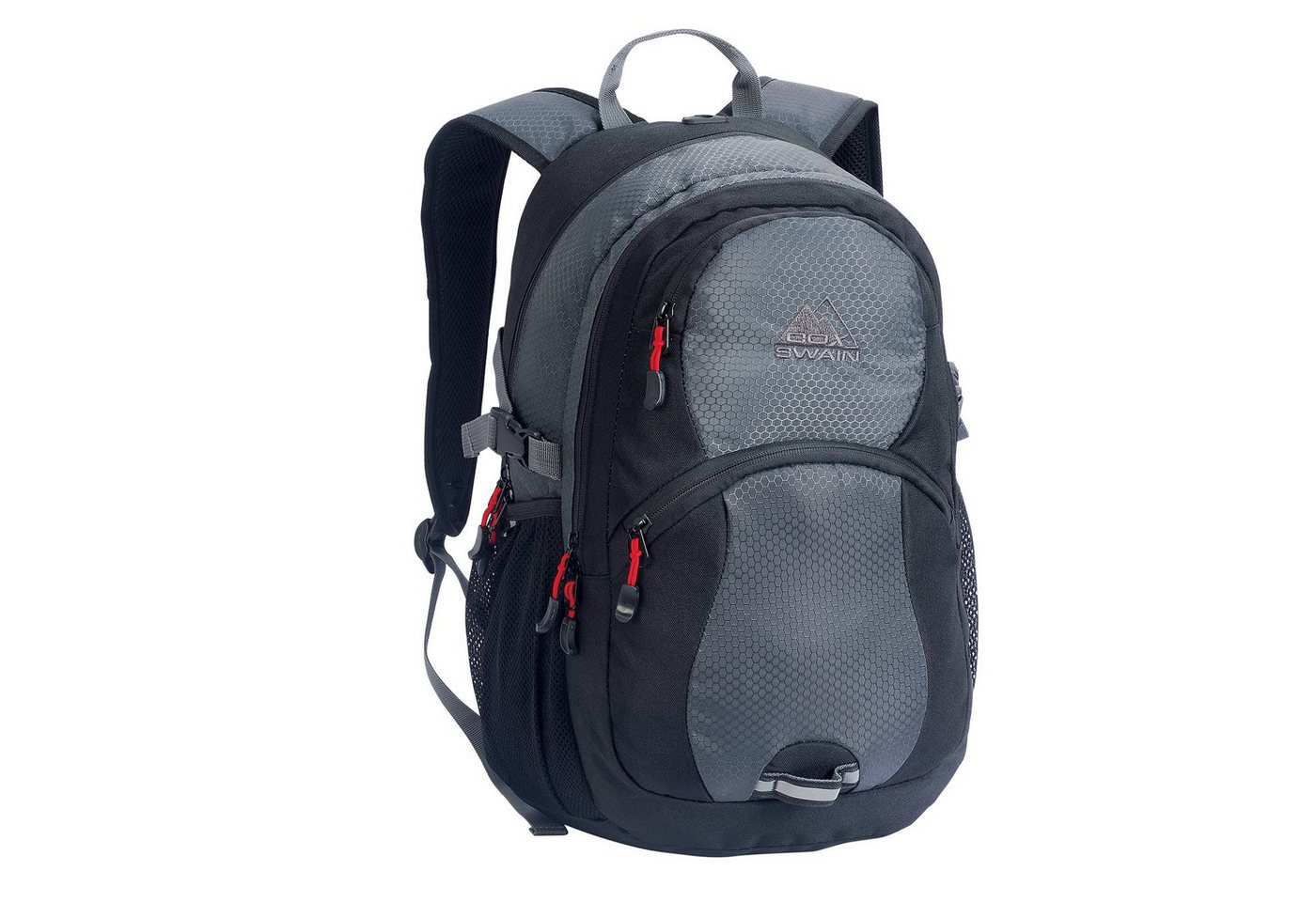 Cox Swain Notebookrucksack Sportlich Leichter DISTRICT Schulrucksack Gepolstert (1-tlg., Strapazierfähig mit Ergonomischem Rückenteil), Bis 15,4" Notebook Waben Design