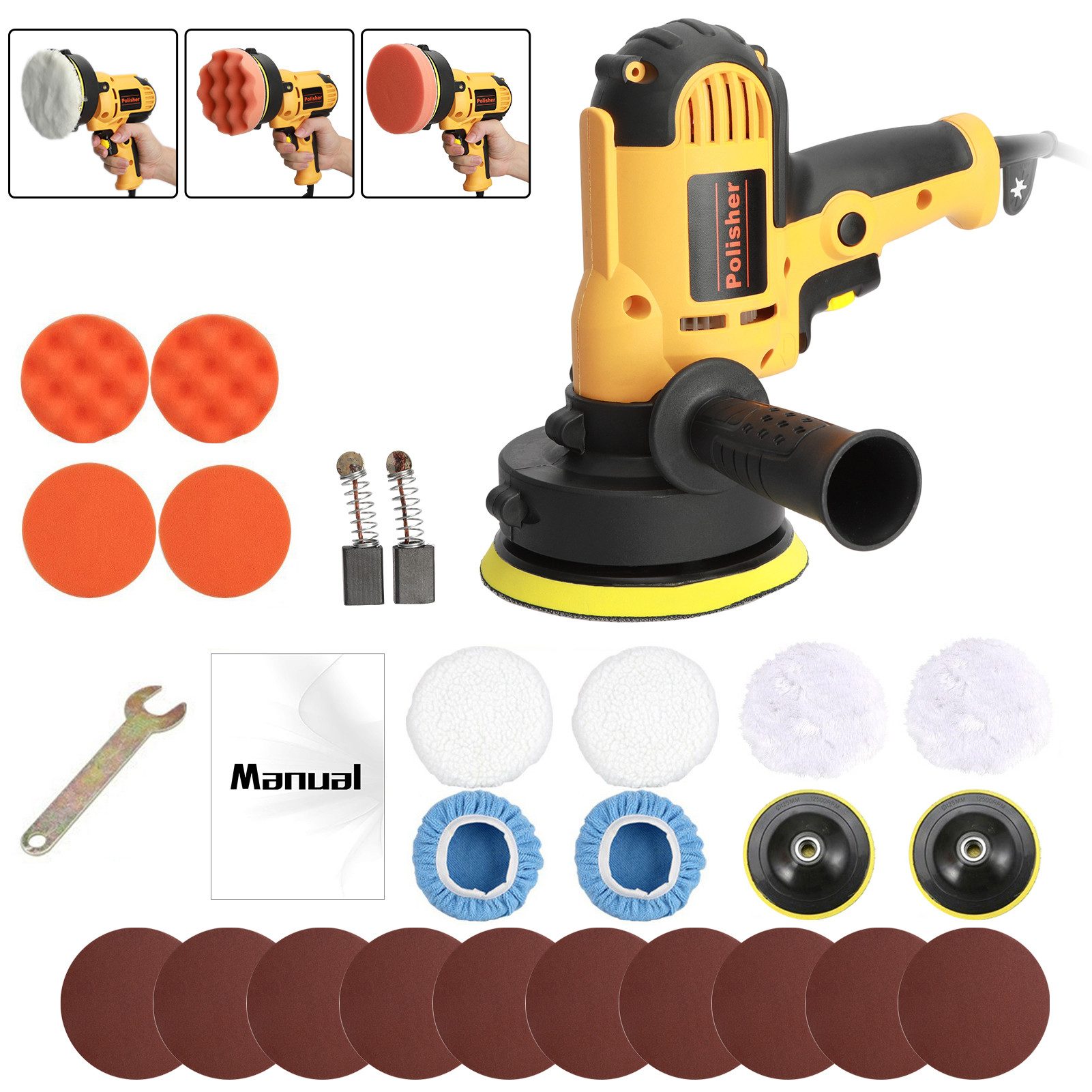 Rutaqian Poliermaschine 700W Einstellbare Auto Elektrische Polierer Auto Hilfs Griff