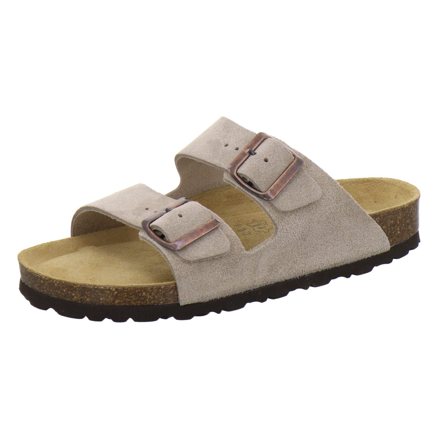 AFS-Schuhe 210074 Zweischnaller Pantolette für Damen mit Fußbett, bequeme Sandalen aus Leder