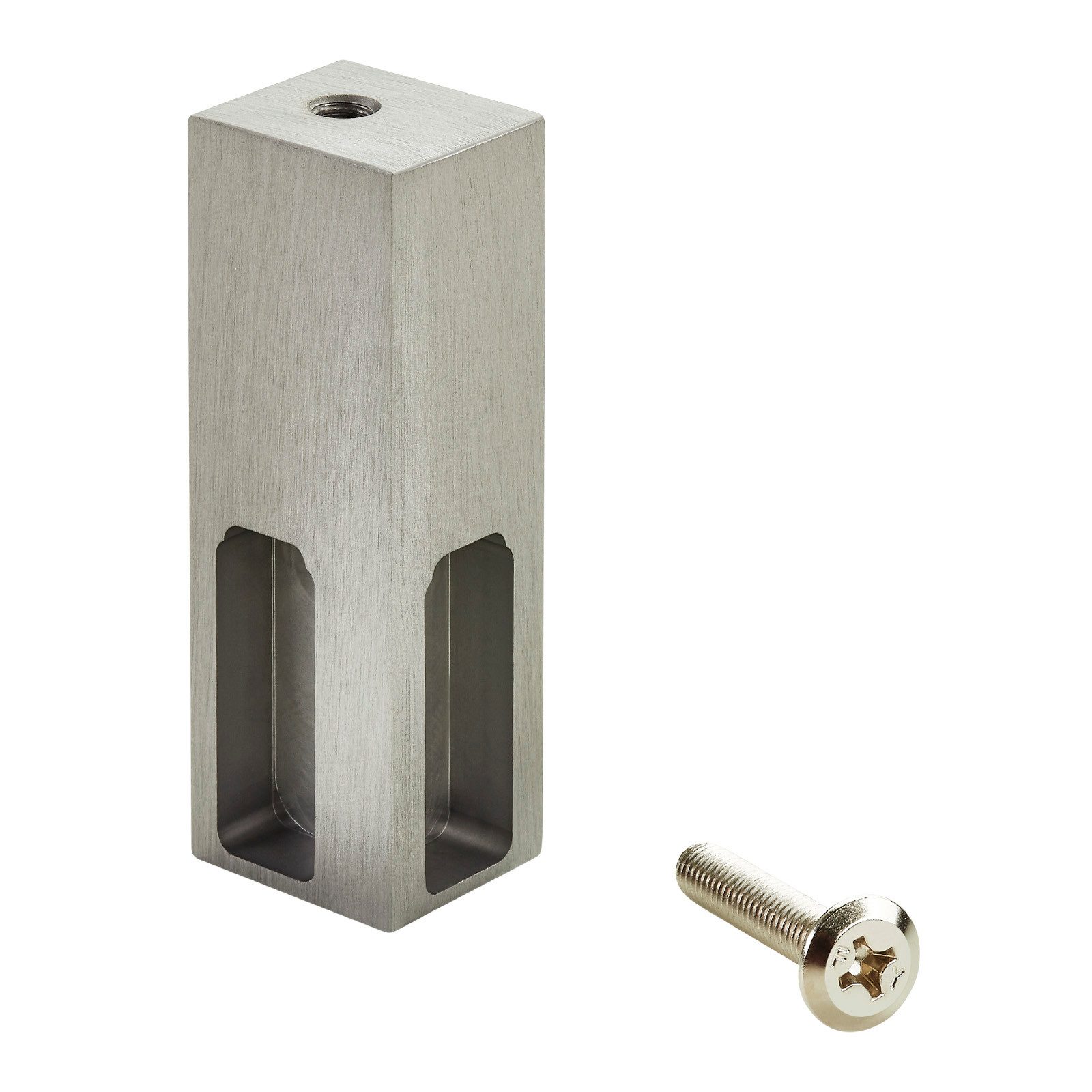 SO-TECH® Kleiderstange Zubehör für Schrankrohr NANO, Ecklager Unterbaumontage, 75x22x26 mm, Edelstahloptik
