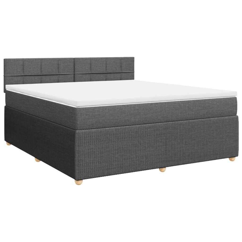 Bett Boxspringbett mit Matratze Dunkelgrau 180x200 cm Stoff