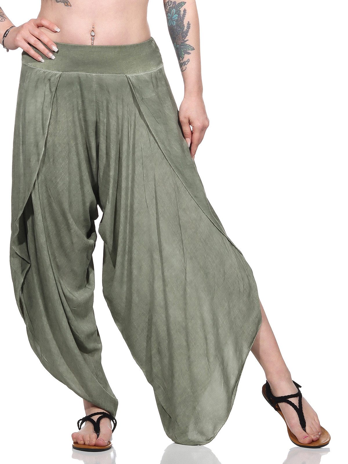 OriginalYou Haremshose Luftige Damen Hosen Sommerhosen mit Beinschlitzen su günstig online kaufen