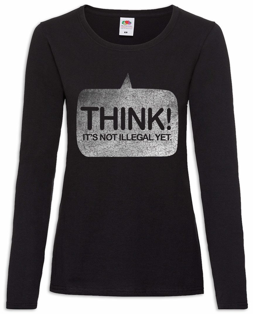 Langarmshirt Think Damen Langarmshirt Freies Denken Menschenrechte Free Thinking