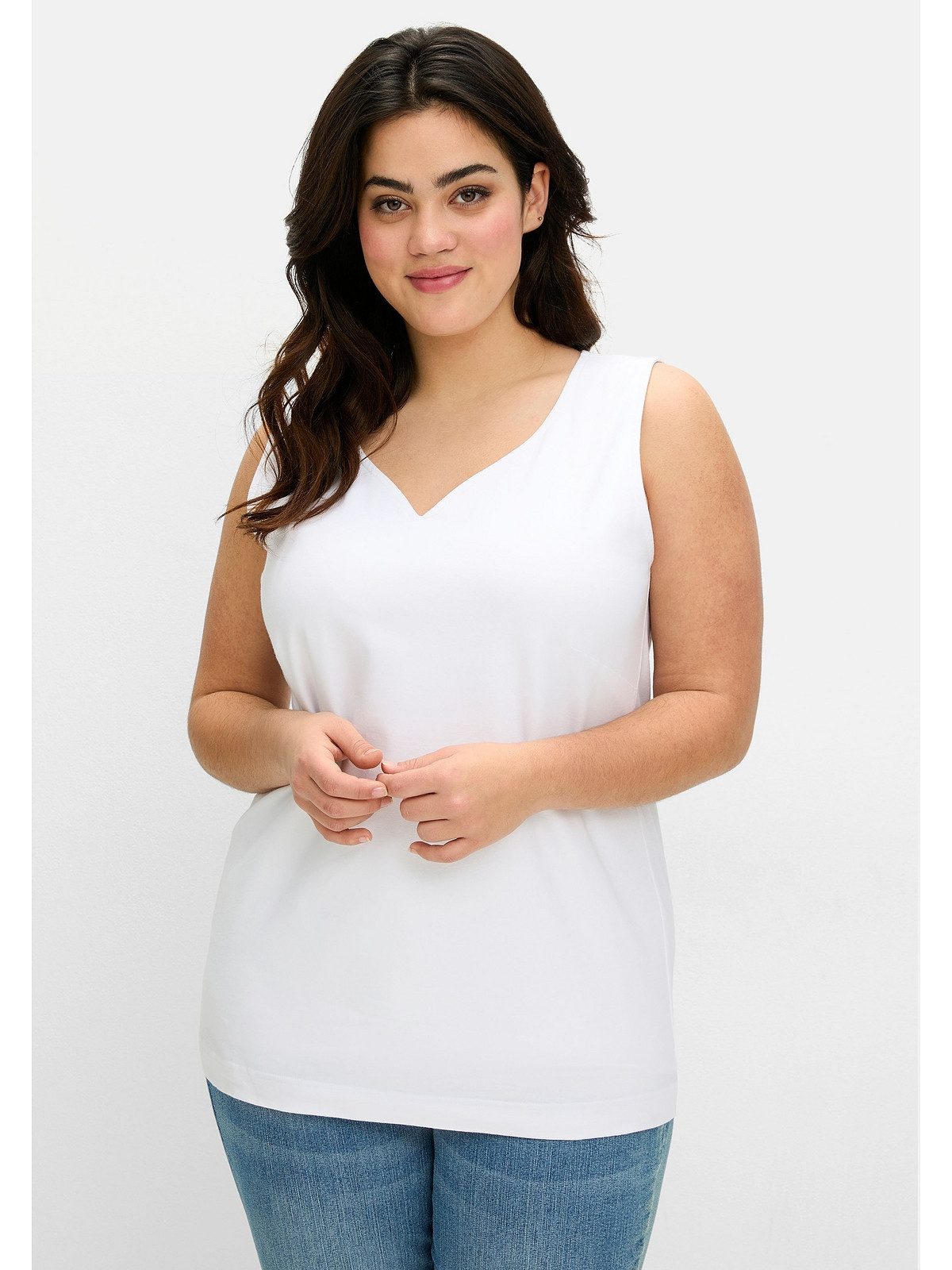 Sheego Tanktop Große Größen mit Herzausschnitt günstig online kaufen
