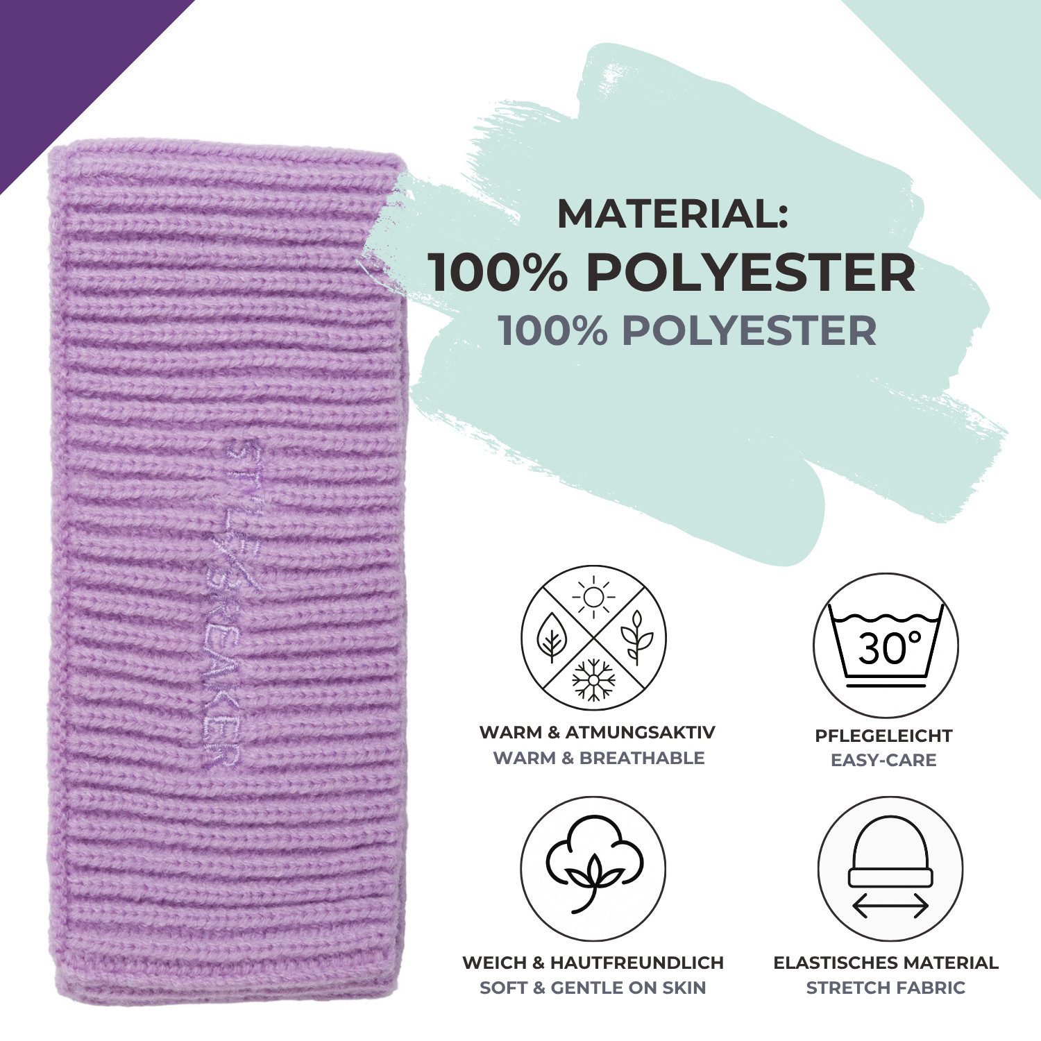 styleBREAKER Stirnband Strick Stirnband Rippenmuster (1-St) – Bild 4 von 5