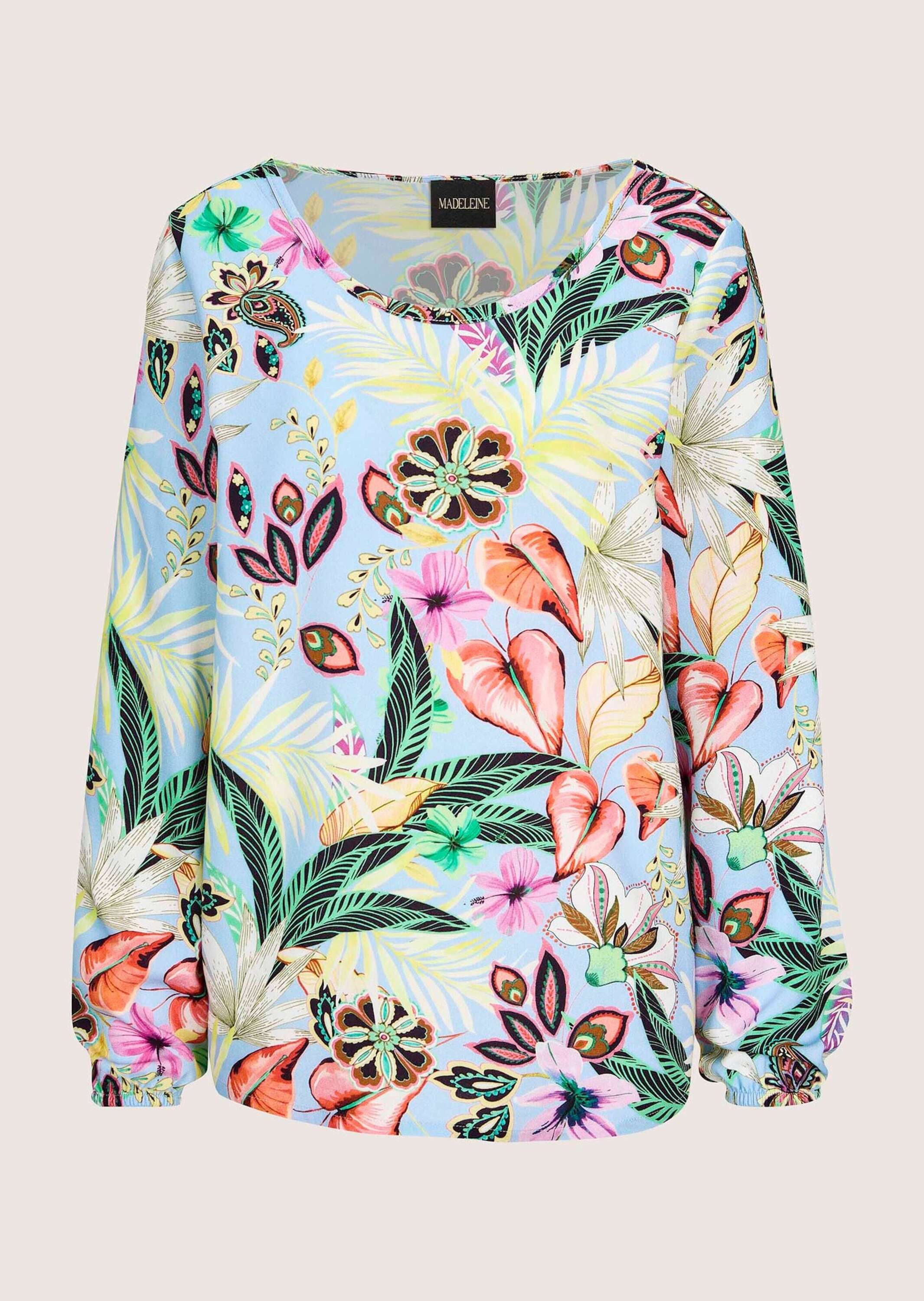 Hemdbluse Fließende Viskosebluse mit Blumenmuster