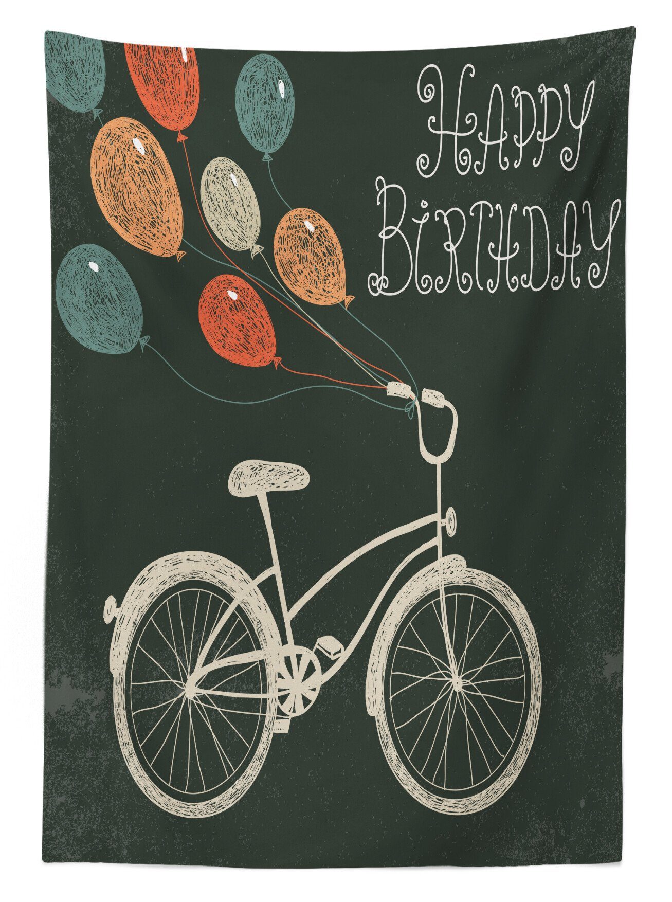 Klare Abakuhaus den Tischdecke Bereich Gute Bike Ballons Geburtstag zum Waschbar Farben, alles Für Farbfest Fahrrad Außen geeignet