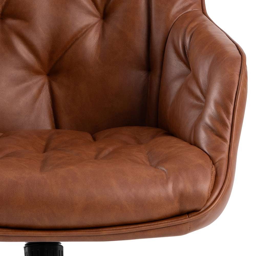 ACTONA GROUP Schreibtischstuhl Erik, Schreibtischstuhl, PU retro Cognac, 5 Stern Gestell matt schwarz – Bild 5 von 5