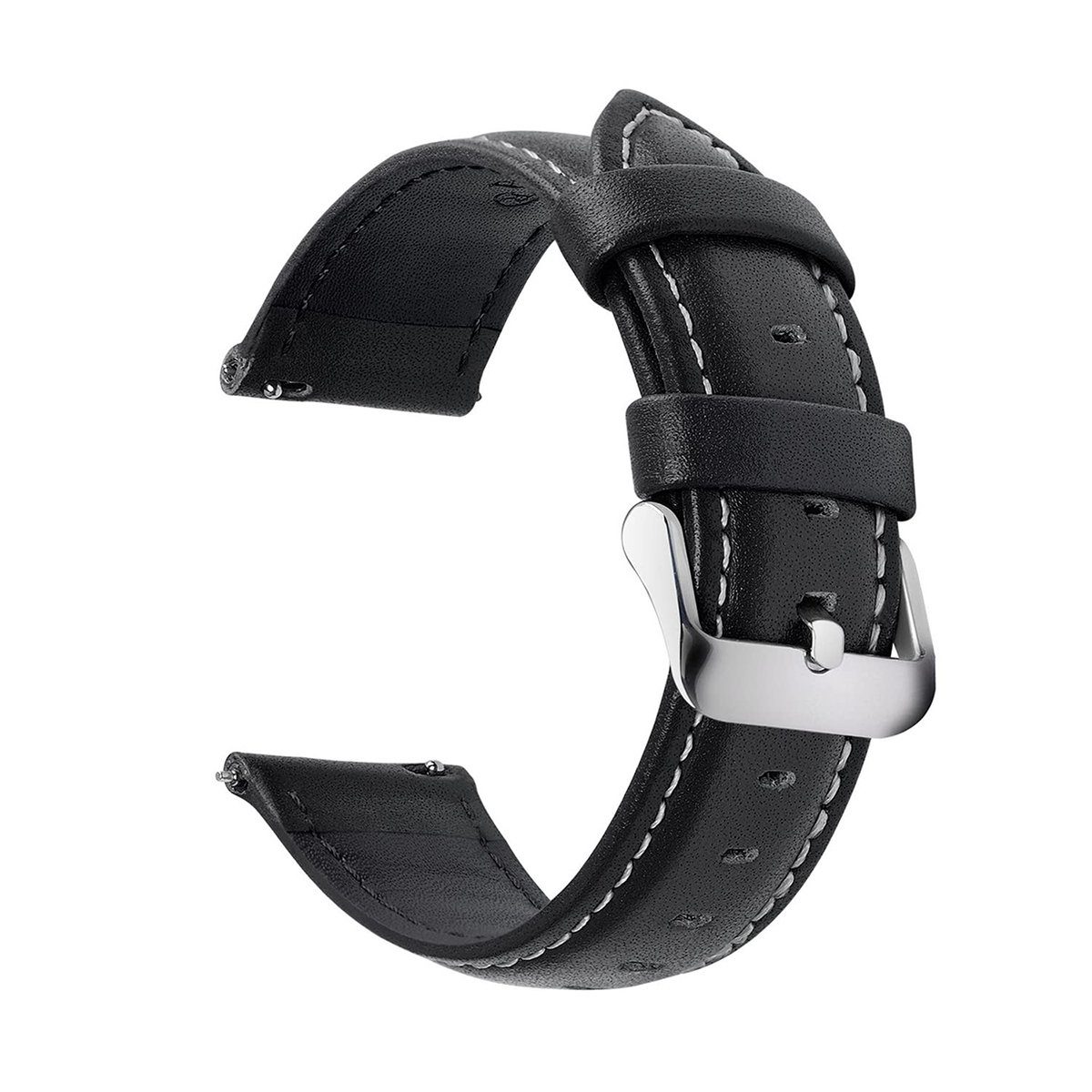Jormftte Kunstlederarmband,Schwarz Armband,20mm Uhrenarmband Uhrenarmband