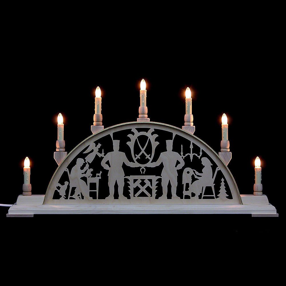 Manufaktur Holger Seidel Schwibbogen Schwibbogen Bergleute des Erzgebirges (63cmx32cm) von Manufaktur Seide