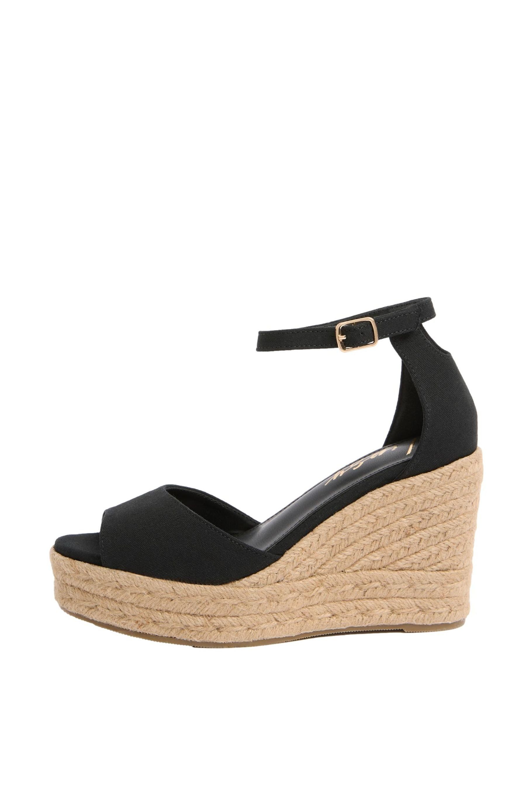 LIPSY Lipsy zehenfreie Canvas-Espadrilles mit Keilabsatz High-Heel-Sandalette