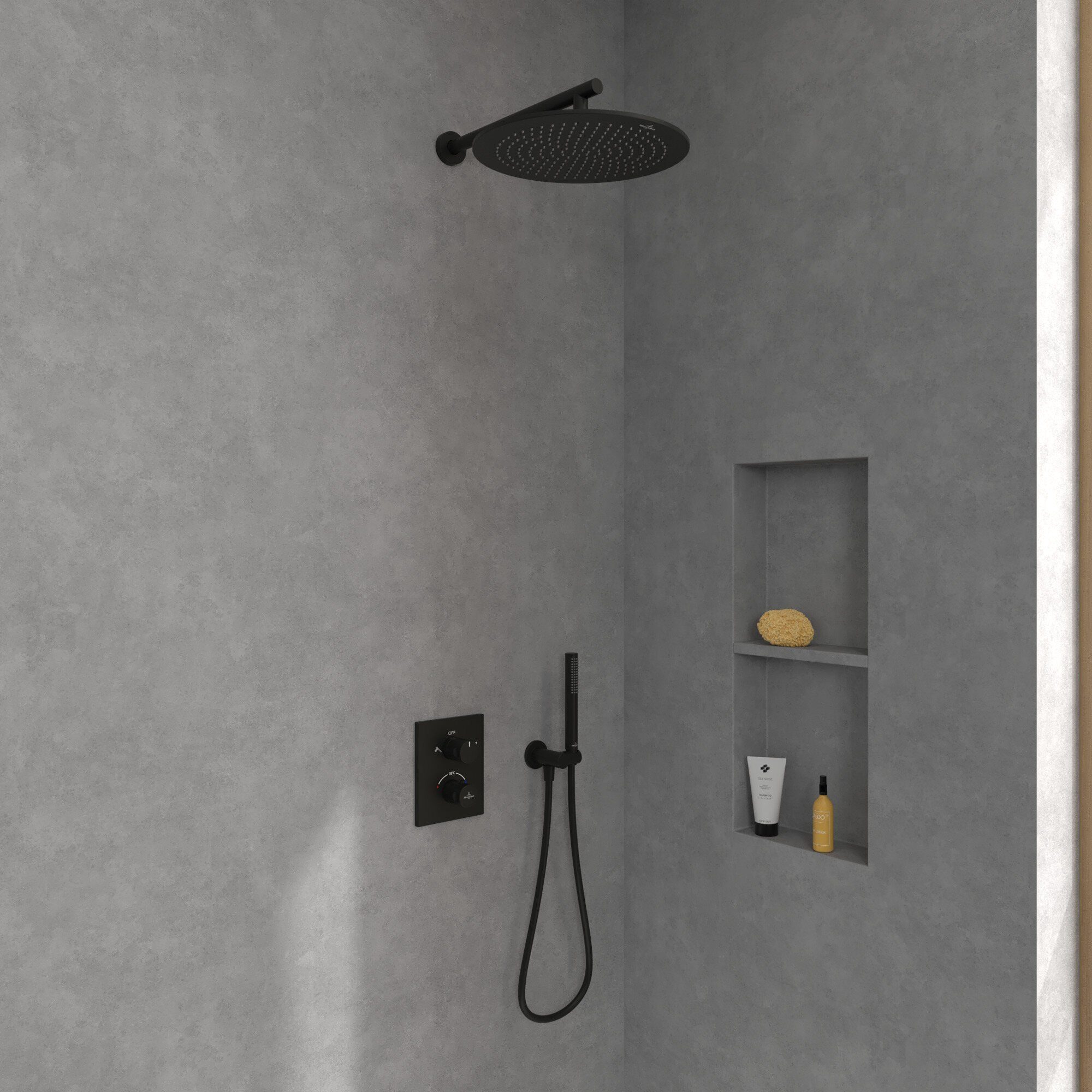 Villeroy & Boch Regenduschkopf Universal Showers, Regenbrause 350 mm, Rund - Matt Black
