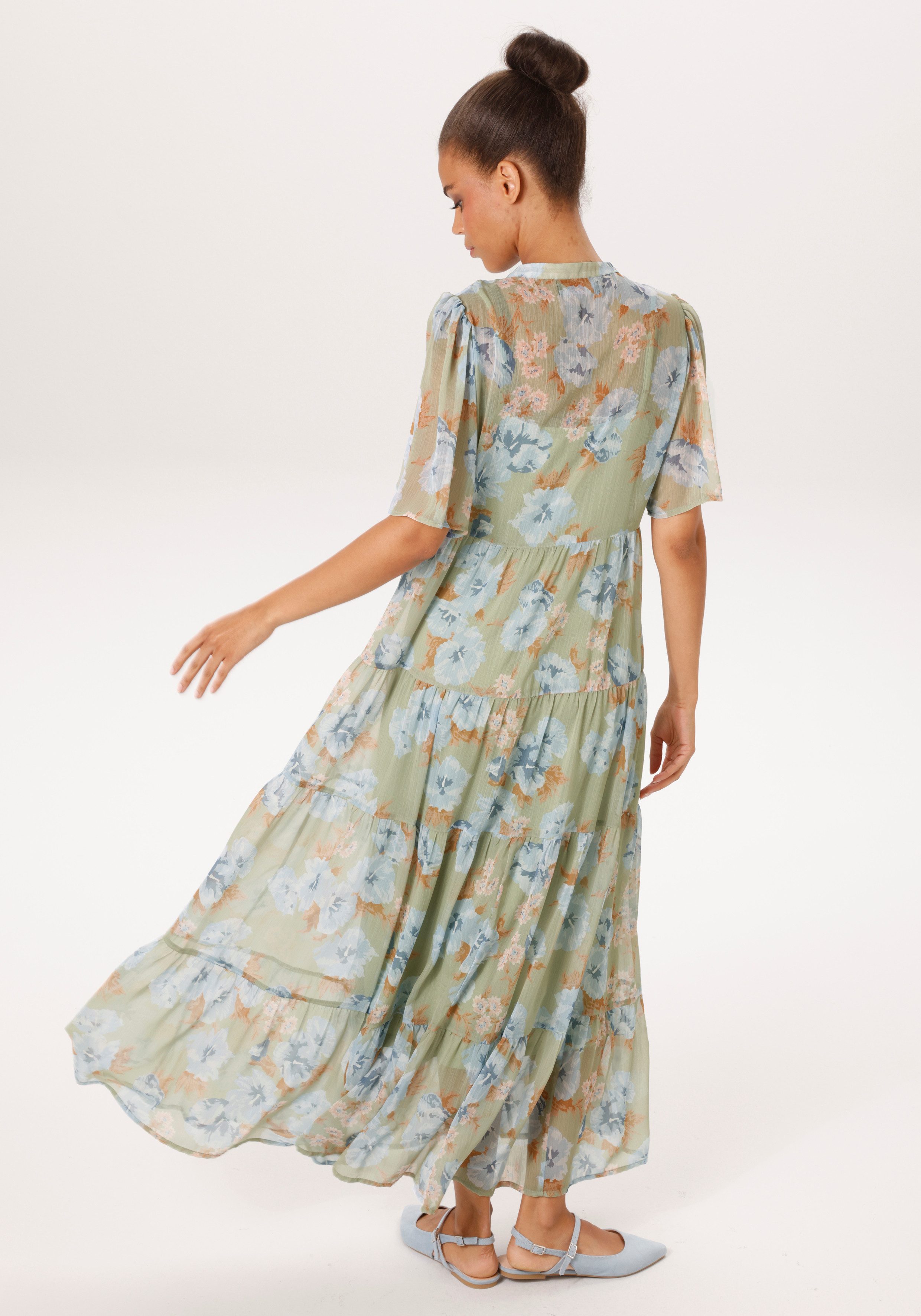 Aniston CASUAL Sommerkleid mit pastellfarbenen Blumendruck - NEUE KOLLEKTION