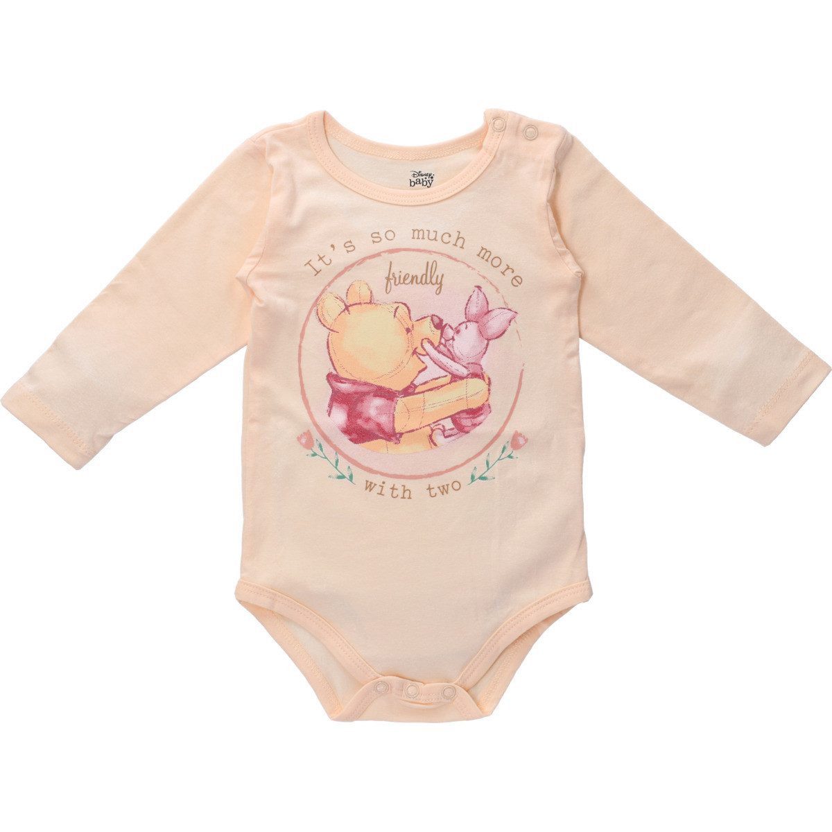 Disney Langarmbody Winnie Pooh Unisex Kinder (1-tlg) Langarm Einteiler, Body, Longsleeve-Body, Bodysuit, Stretchbody