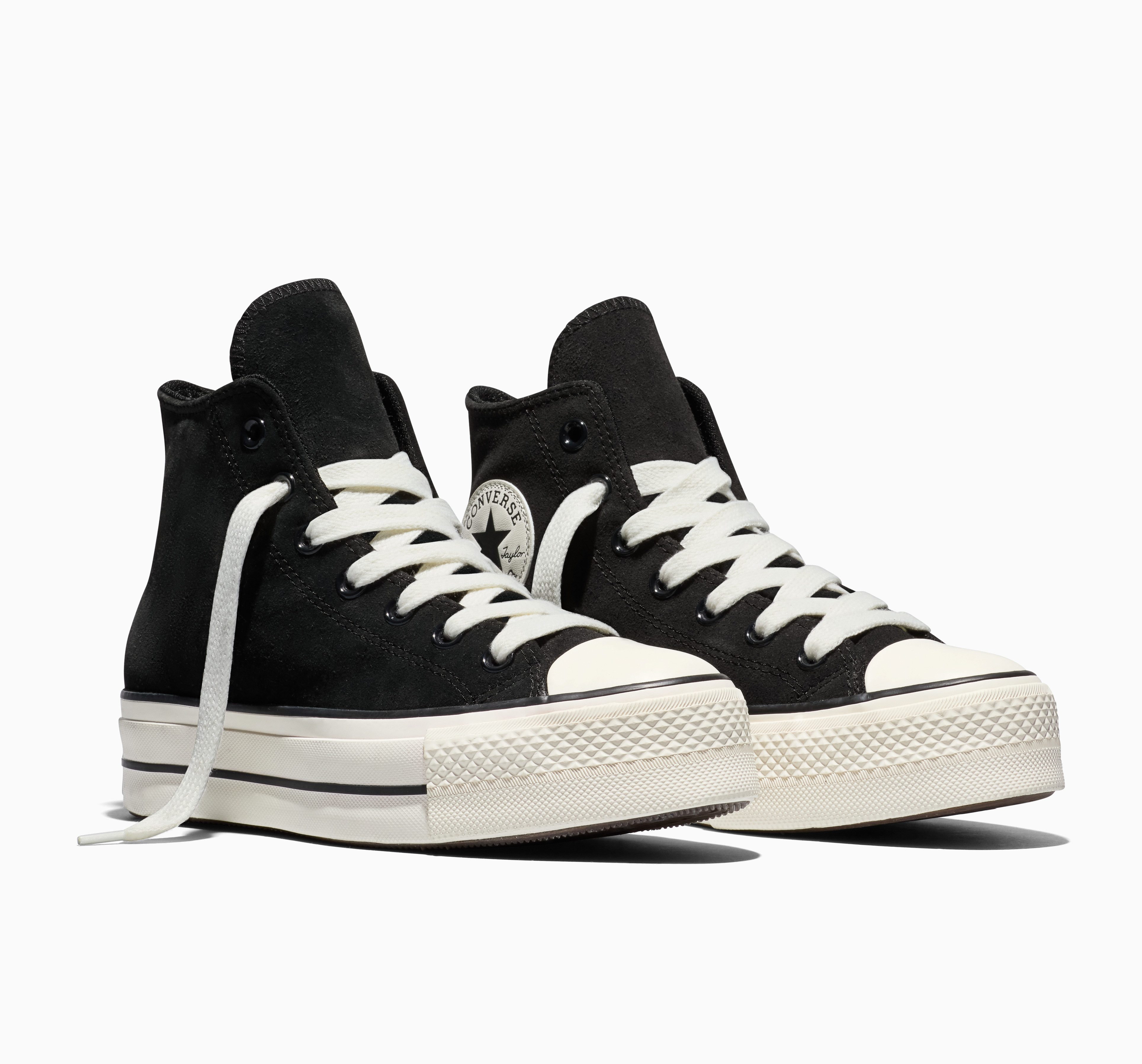 Converse Chuck Taylor All Star Lift Sneaker wasserdichtes Wildleder, gefüttert und breite Laces