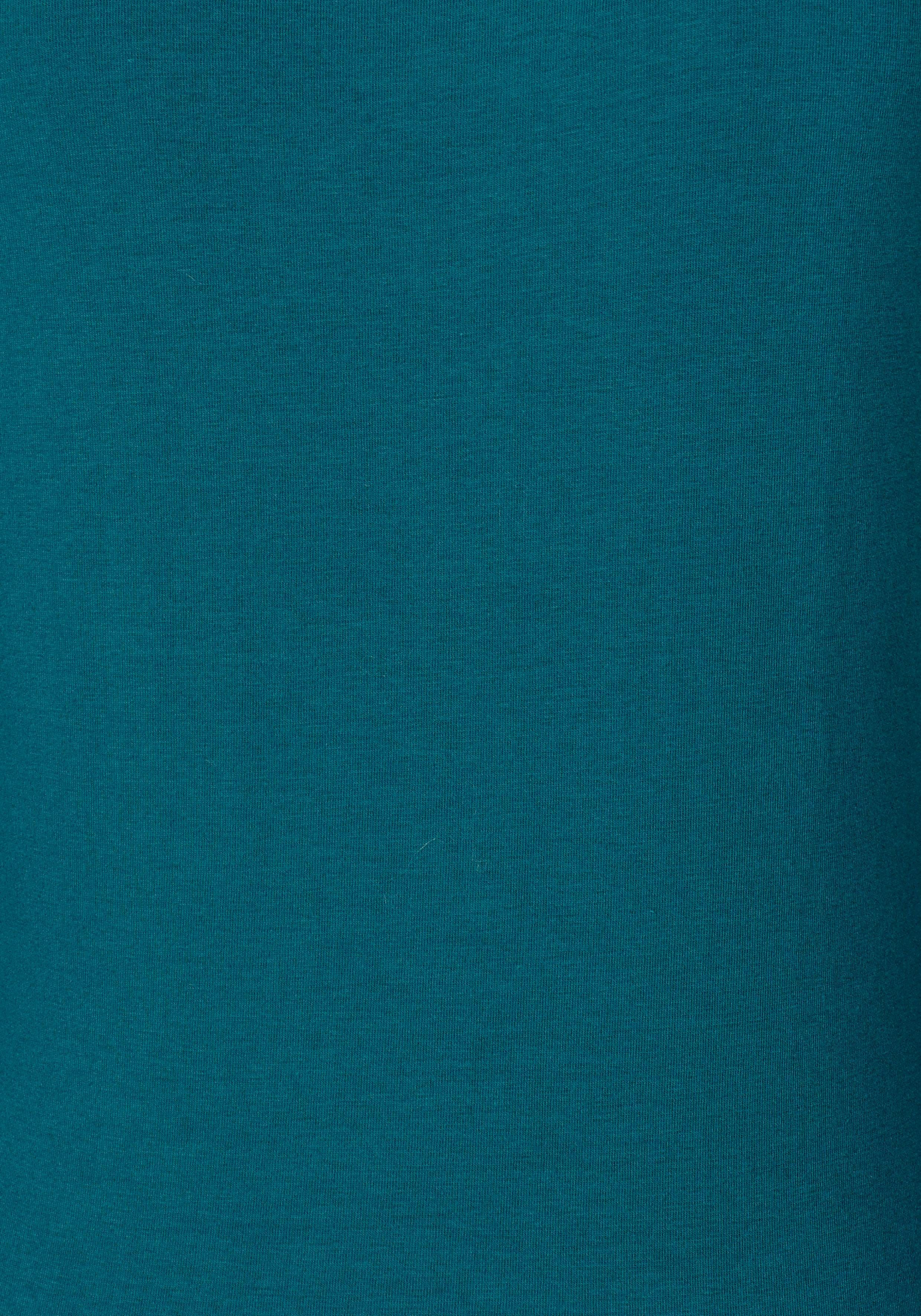 Baumwoll-Qualität Langarmshirt (2er-Pack) elastischer Vivance petrol, aus schwarz