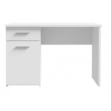 Forte Möbel Schreibtisch Schreibtisch METAMEA Weiß Arbeitstisch ca. 110 x 72 x 52 cm 1 Türe