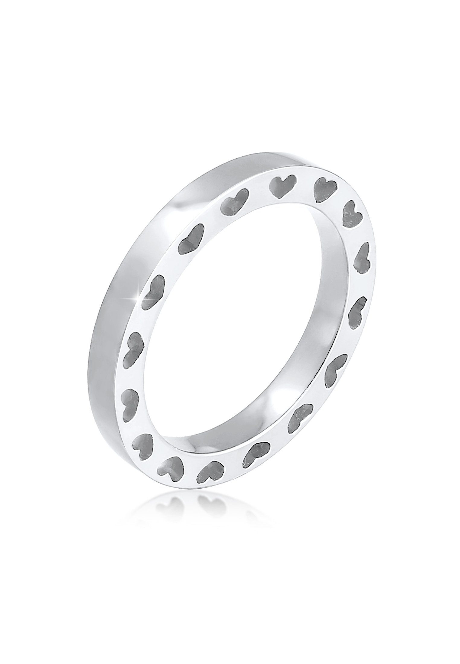 Elli Fingerring Herz Side Cut Out Bandring Love 925 Silber