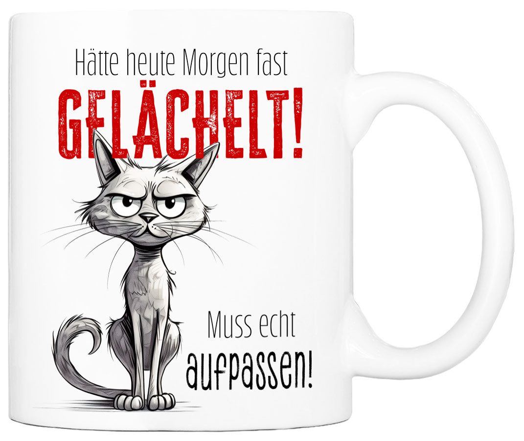 Tasse mit Spruch GELÄCHELT Kaffeetasse Büro Arbeit, Geschenk