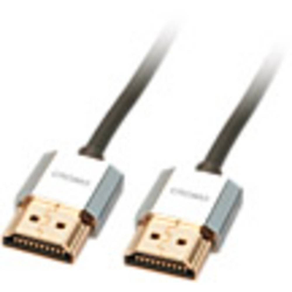 Lindy CROMO Slim High Speed HDMI Cable with Ethernet 41671 HDMI-Kabel, (1.00 cm), 4K UHD, OFC-Leiter, Rund, doppelt geschirmt, extrem dünn, vergoldete S