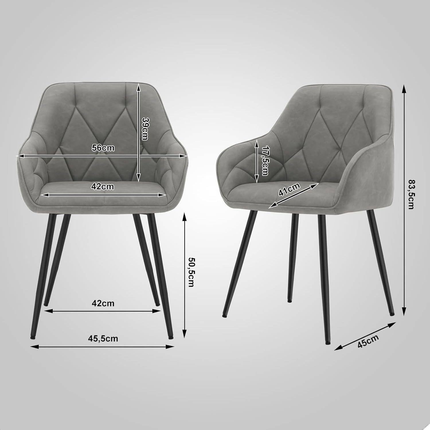 Woltu Polsterstuhl (Set, 2 St), Esszimmerstühle Ergonomisches Design Stuhl