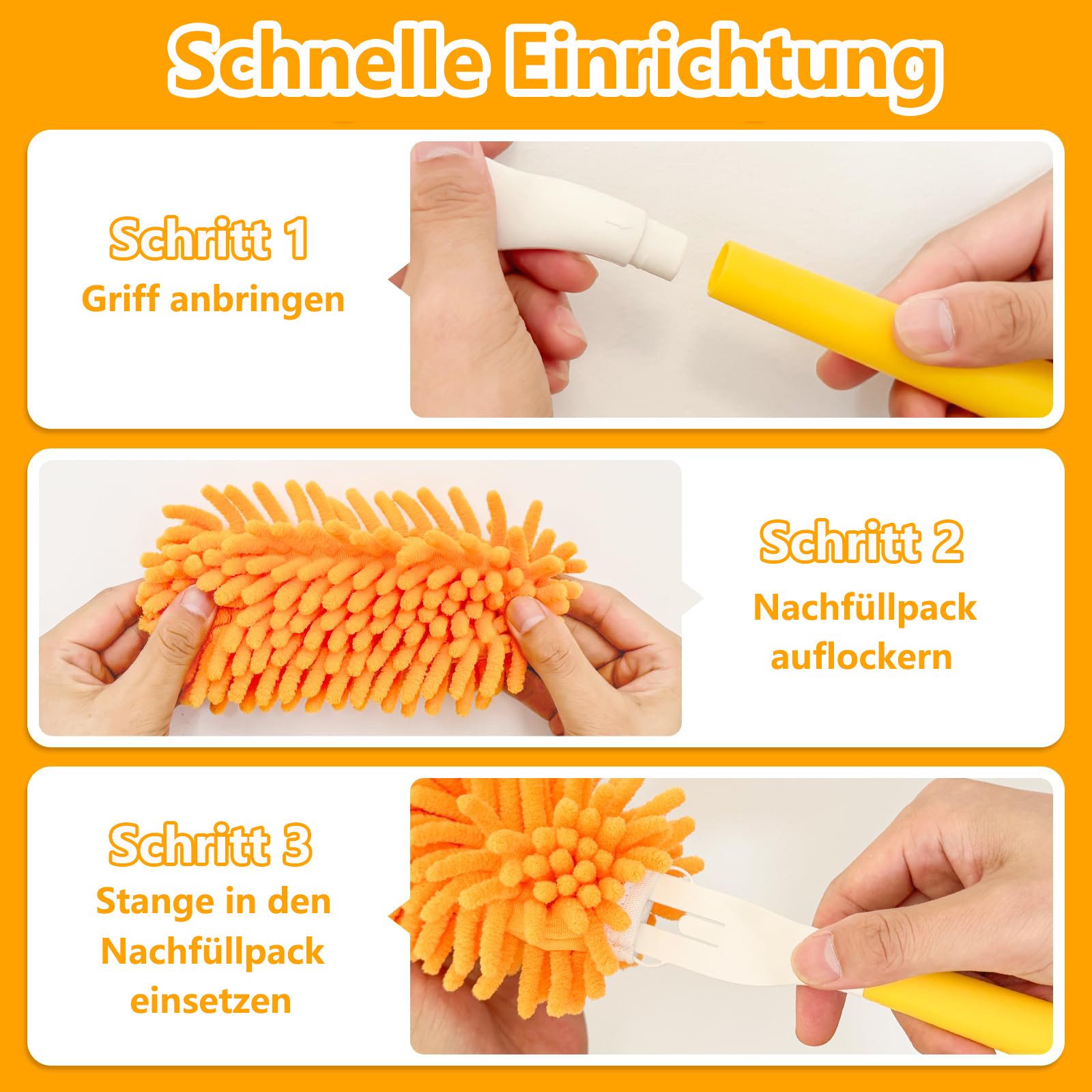 FOUORTUNATE-BEE Staubwedel 8 Stück Staubwedel Mikrofaser Waschbar Wiederverwendbar – Bild 5 von 5