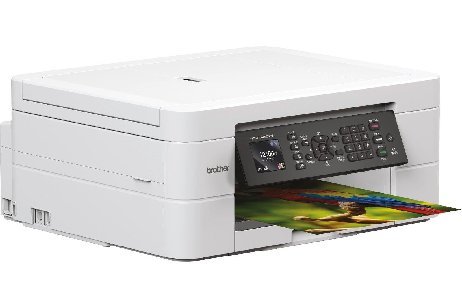 Brother MFC-J497DW MFC-Ink Fax Drucker mit Faxfunktion und 20 Blatt ADF 