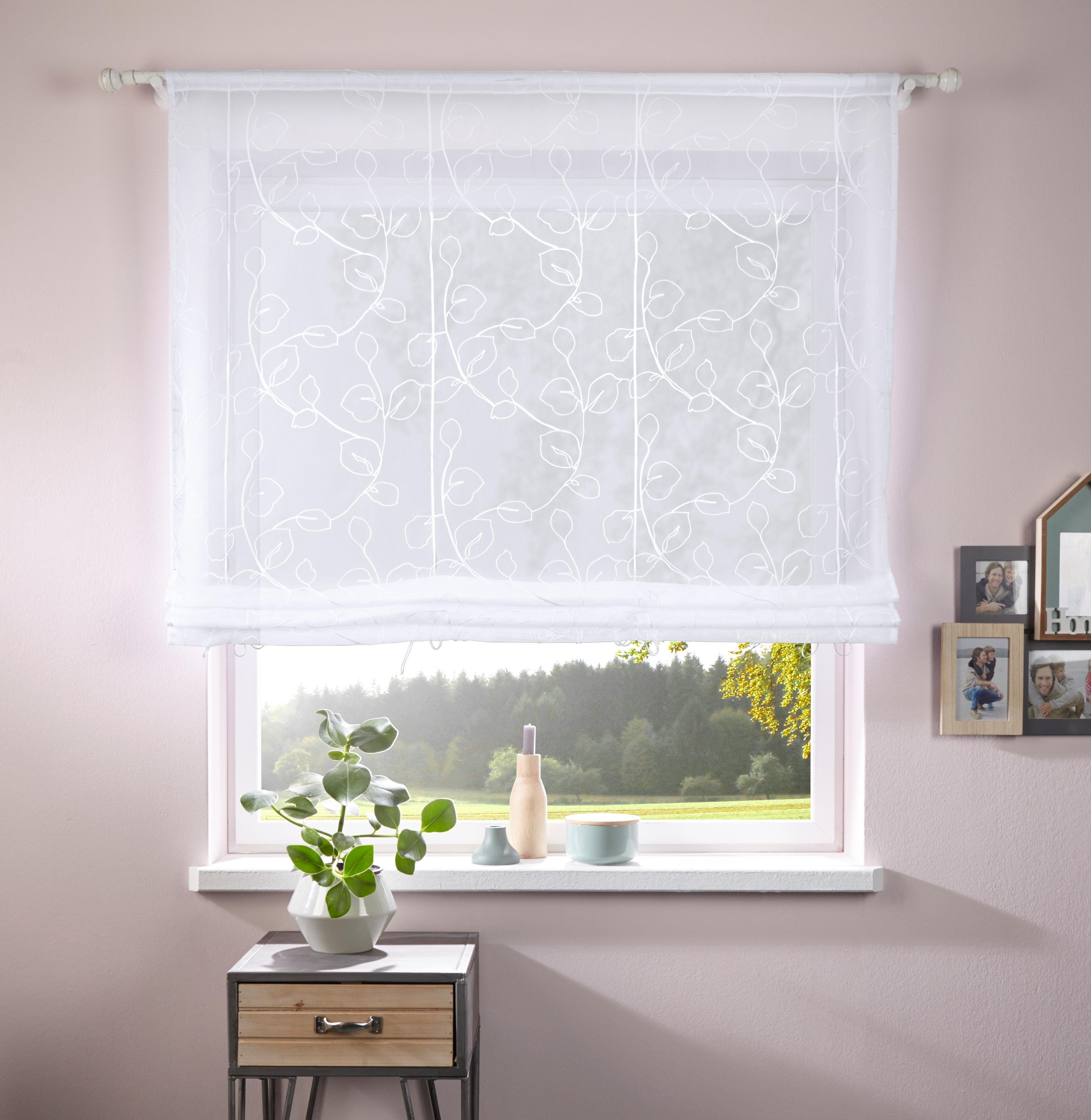 Home affaire Raffrollo Adele, mit Stangendurchzug, ohne Bohren, mit Sticker günstig online kaufen