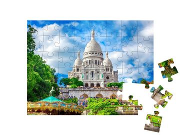 puzzleYOU Puzzle Basilika Sacre Coeur, Montmartre, Paris, 48 Puzzleteile, puzzleYOU-Kollektionen Paris, Europa