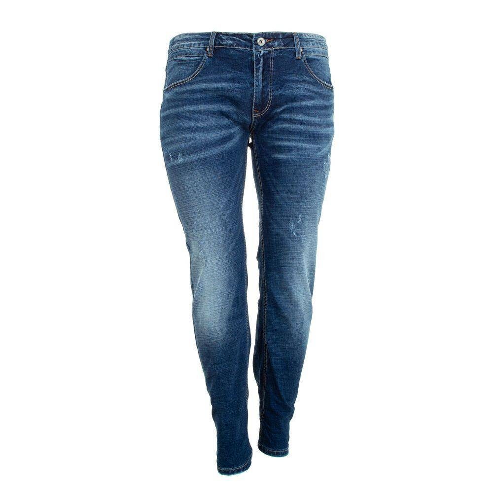 Herren Jeans Ital-Design Stretch-Jeans Herren Freizeit Jeansstoff Jeans in Blau