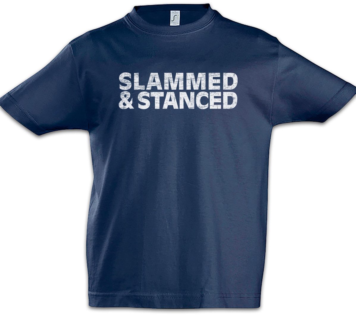 Print-Shirt Slammed & Stanced Kinder T-Shirt Race Racing Car Auto Driver Racer