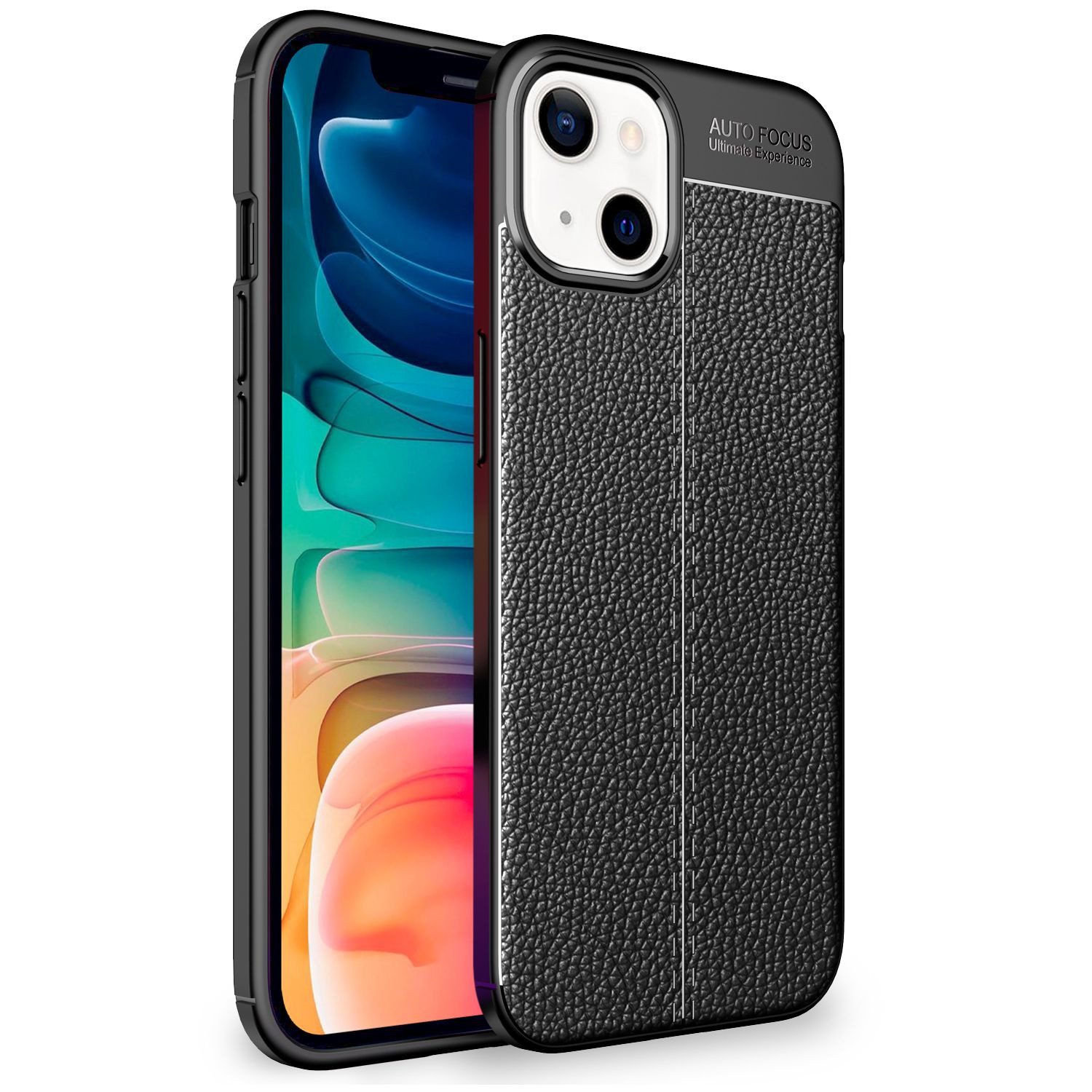 Nalia Smartphone-Hülle Apple iPhone 13 15,5 cm (6,1 Zoll), Leder-Look Silikon Hülle / Anti-Fingerabdruck / Kratzfest / Rutschfest
