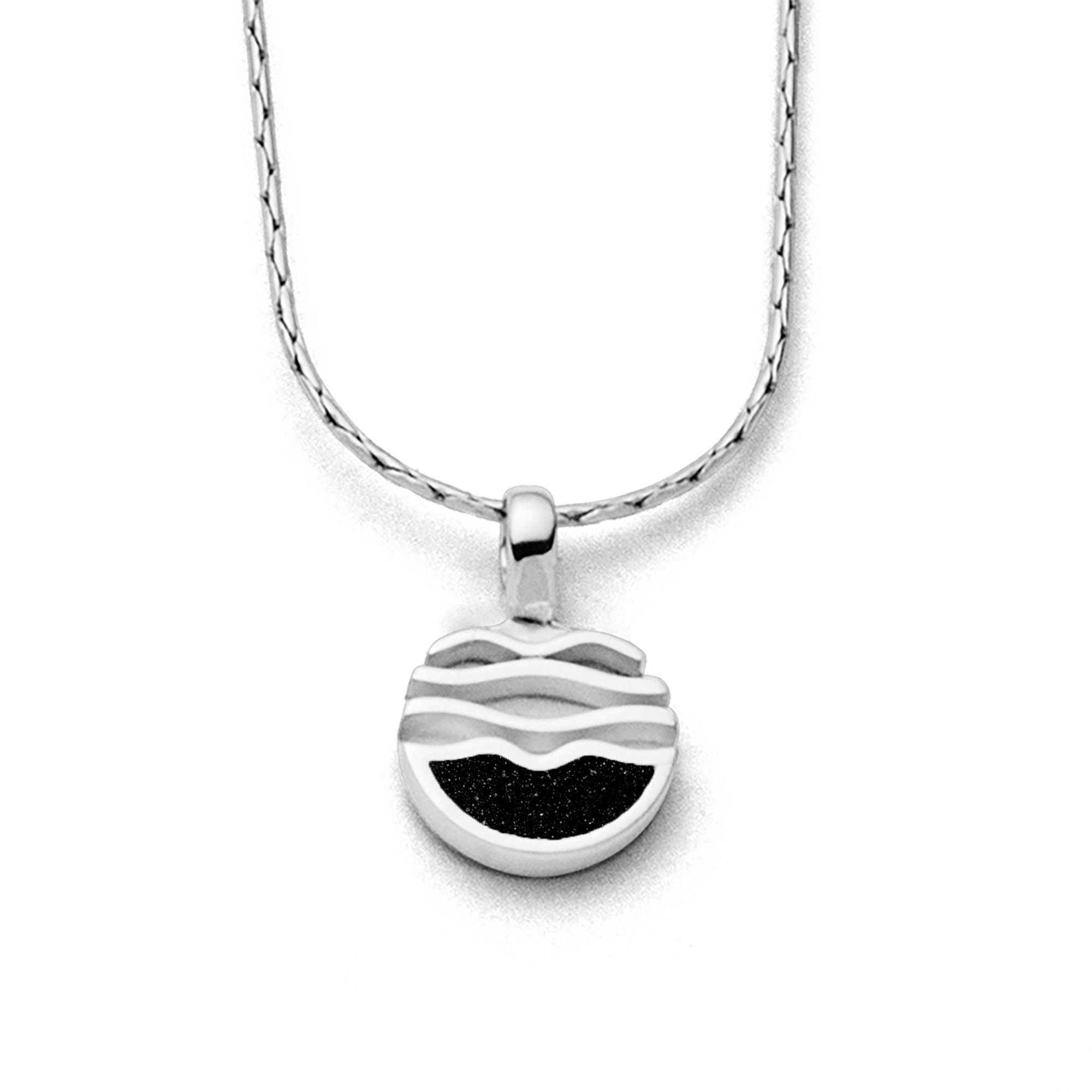 Kette mit Anhänger DUR Schmuck: Kette, "Strandwellen", mit Lavasand, K2599