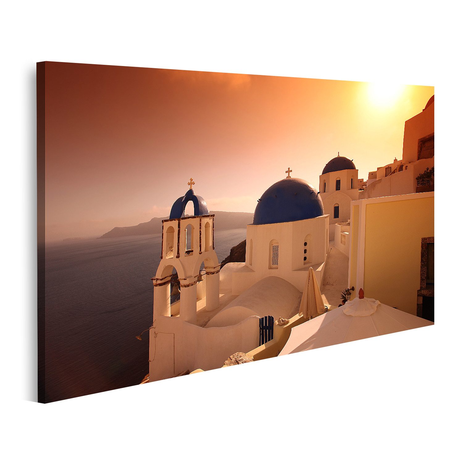islandburner Leinwandbild Amazing Santorini mit Kirchen und Meerblick in Griechenland Bilder