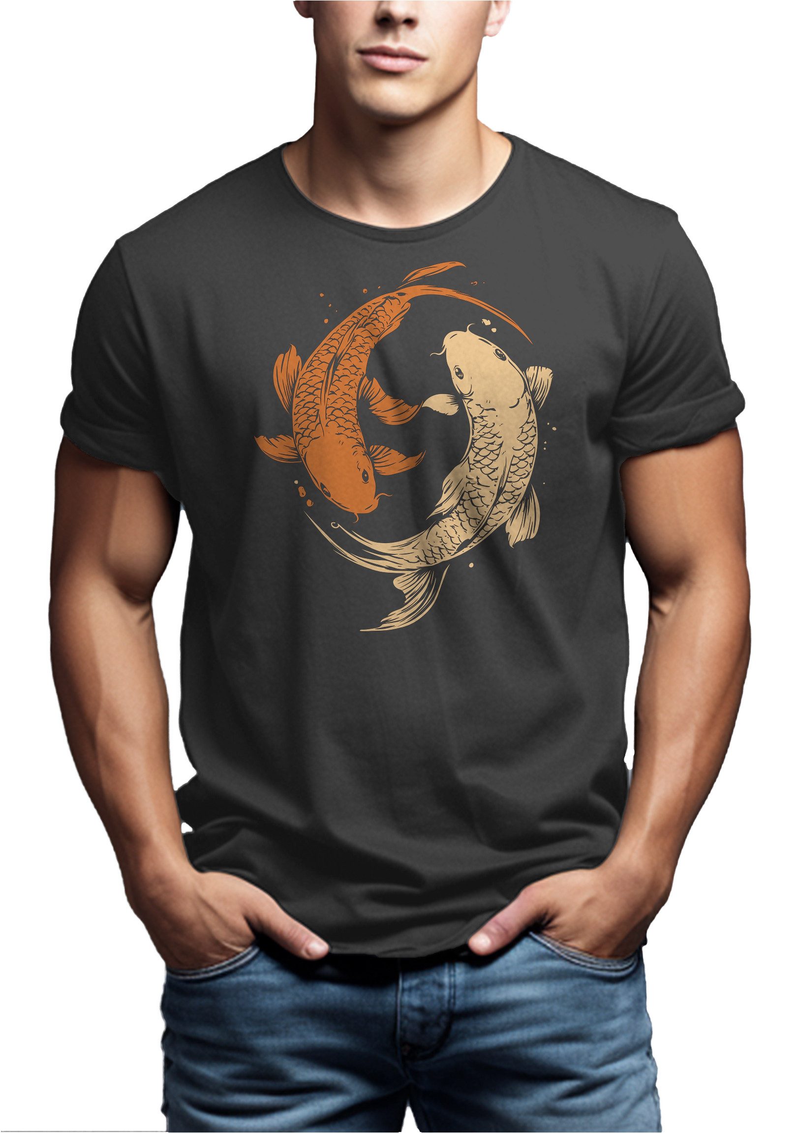 MAKAYA T-Shirt mit Yoga Motiv Yin günstig online kaufen