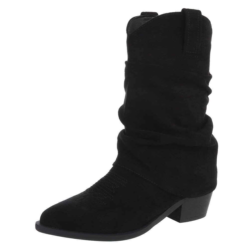 Ital-Design Elegante Damen-Stiefel mit Blockabsatz und einzigartigem Design günstig online kaufen